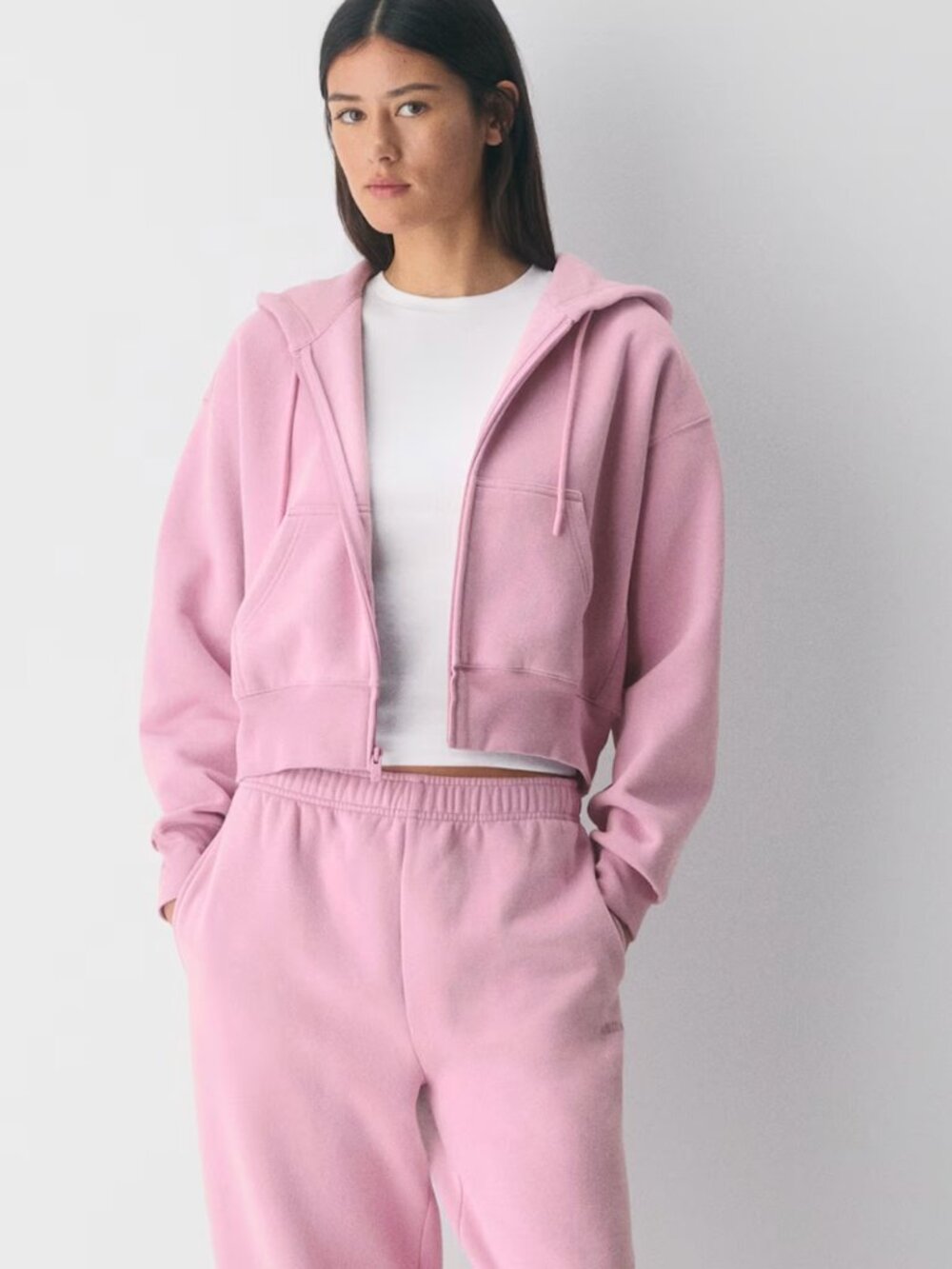 NWT Aritzia Cozy Sweatfleece Boyfriend Boxy Zip Hoodie, purple pink, S